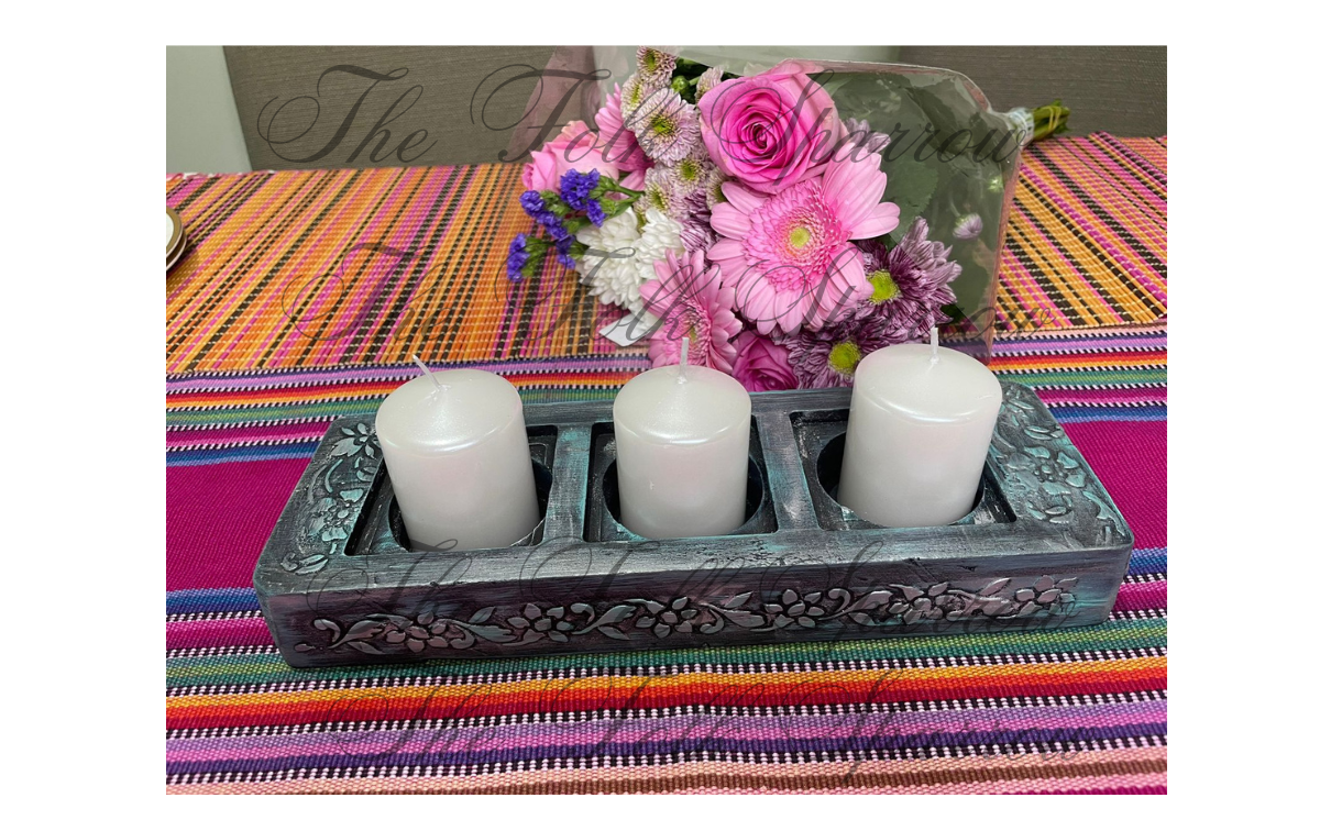 Designer wooden candle holder