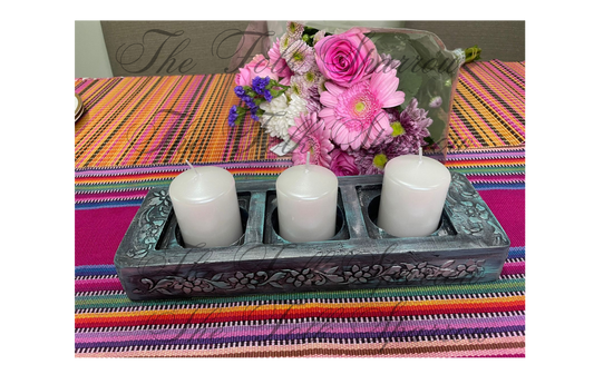 Designer wooden candle holder