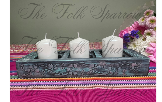 Designer wooden candle holder